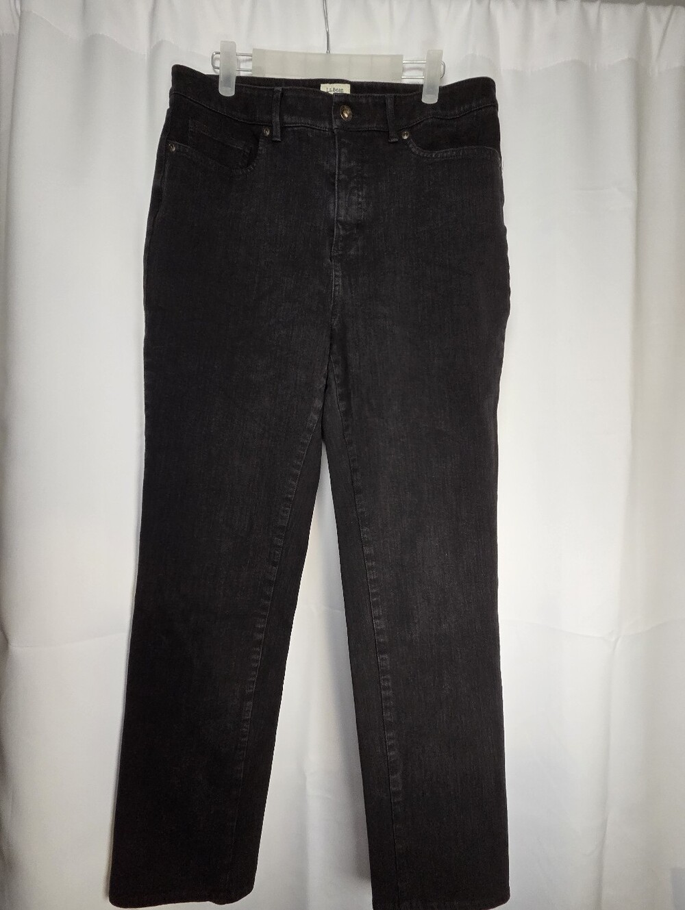 LL Bean Classic Fit Black Denim Jeans Women's 12